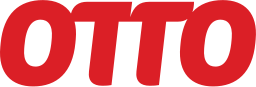Logo von OTTO: Roter Schriftzug in Großbuchstaben mit markanter, abgerundeter Schriftart auf transparentem Hintergrund. Bekanntes Markenzeichen des deutschen Online-Versandhändlers.